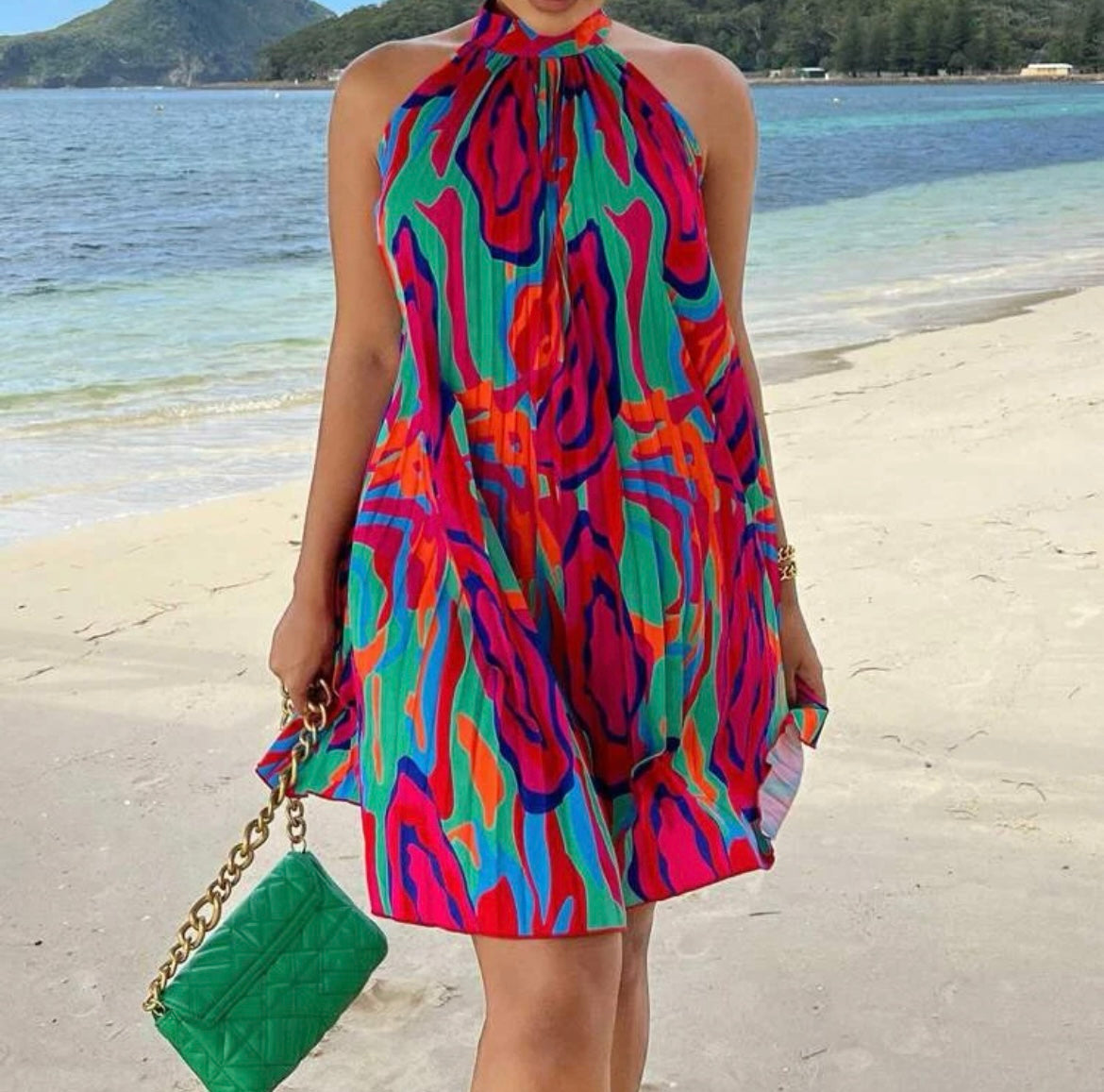 summer halter neck dresses MULVAN French romantic halter neck dress women's summer new high-end t –  Lee Nhi Boutique