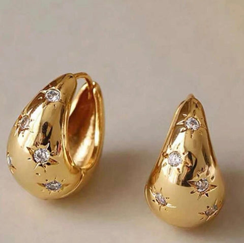 Bubble Gold Rhinestone Earrings