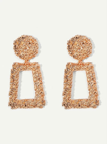 Open Encursted Drop Earrings