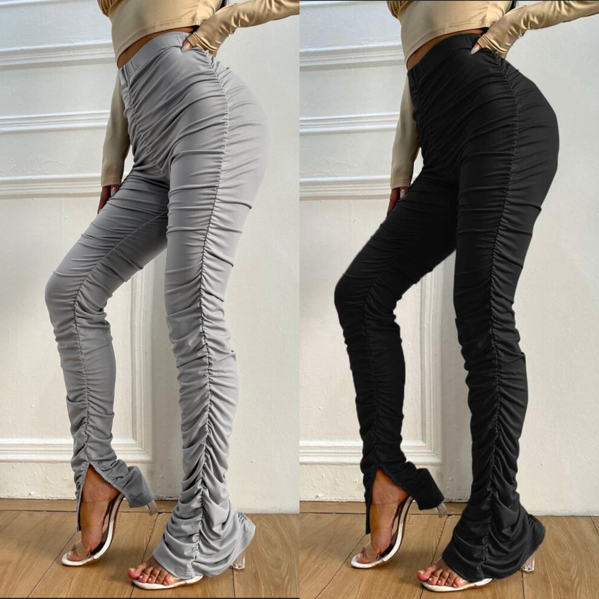 Ruffle Slit Leggings