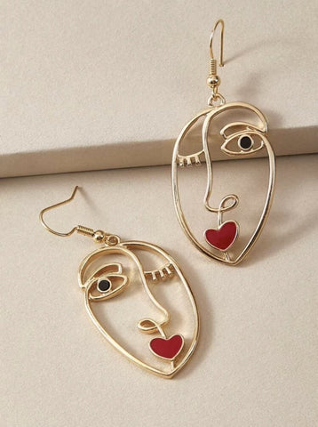 African Face Design Earrings