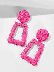 Open Encursted Drop Earrings