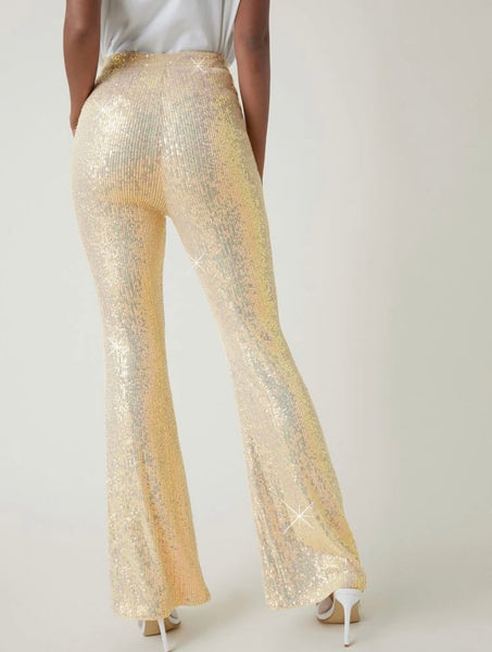 Sequin Flare Leg Pants