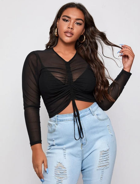 Drawstring Top without Bra