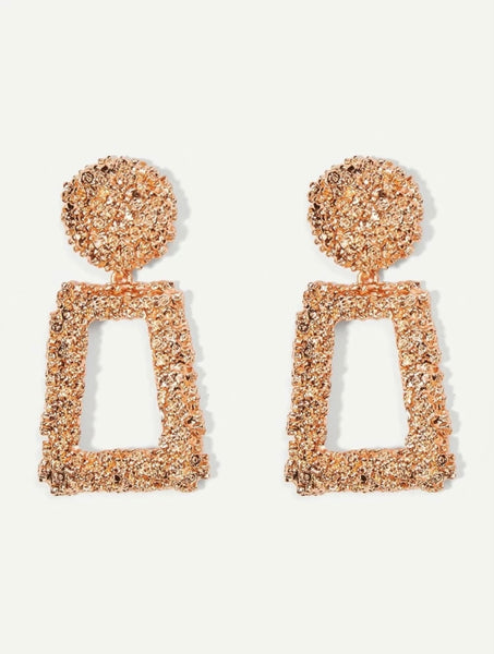 Open Encursted Drop Earrings