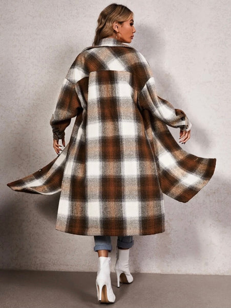 Lon’tures Plaid Overcoat