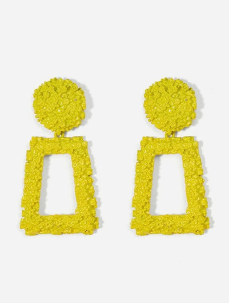 Open Encursted Drop Earrings