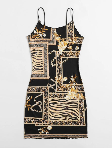 Lon’tures Zebra & Chain Print Dress